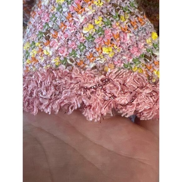 Alexis Elouise Cherry Blossom Tweed Mini Dress Belted Size Large NWT - Picture 11 of 12